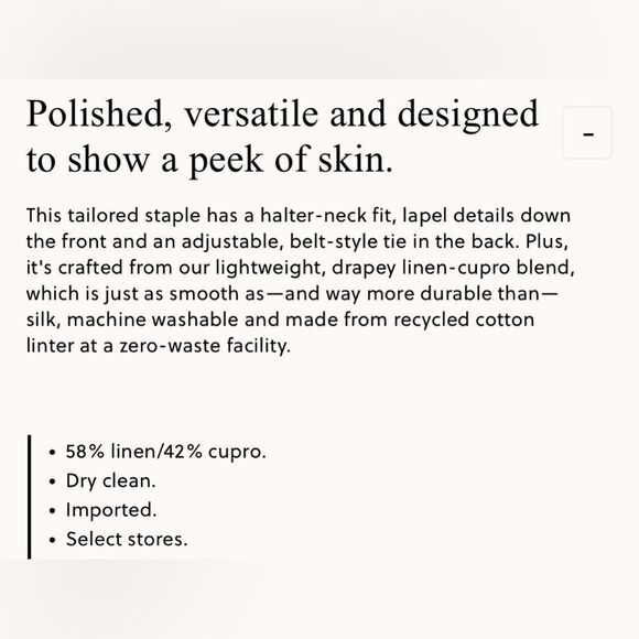 NWT J CREW Open-back vest in linen-cupro blend in white - Picture 8 of 8